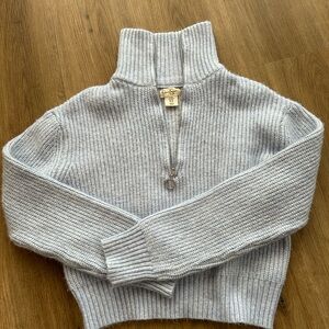 Collared light blue half zip sweater